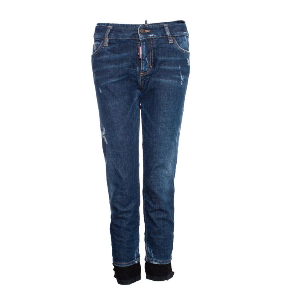 Dsquared2 blue jeans with lace trim.